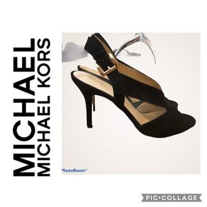 NWB Michael Kors Black High Heel Sandals Size 10